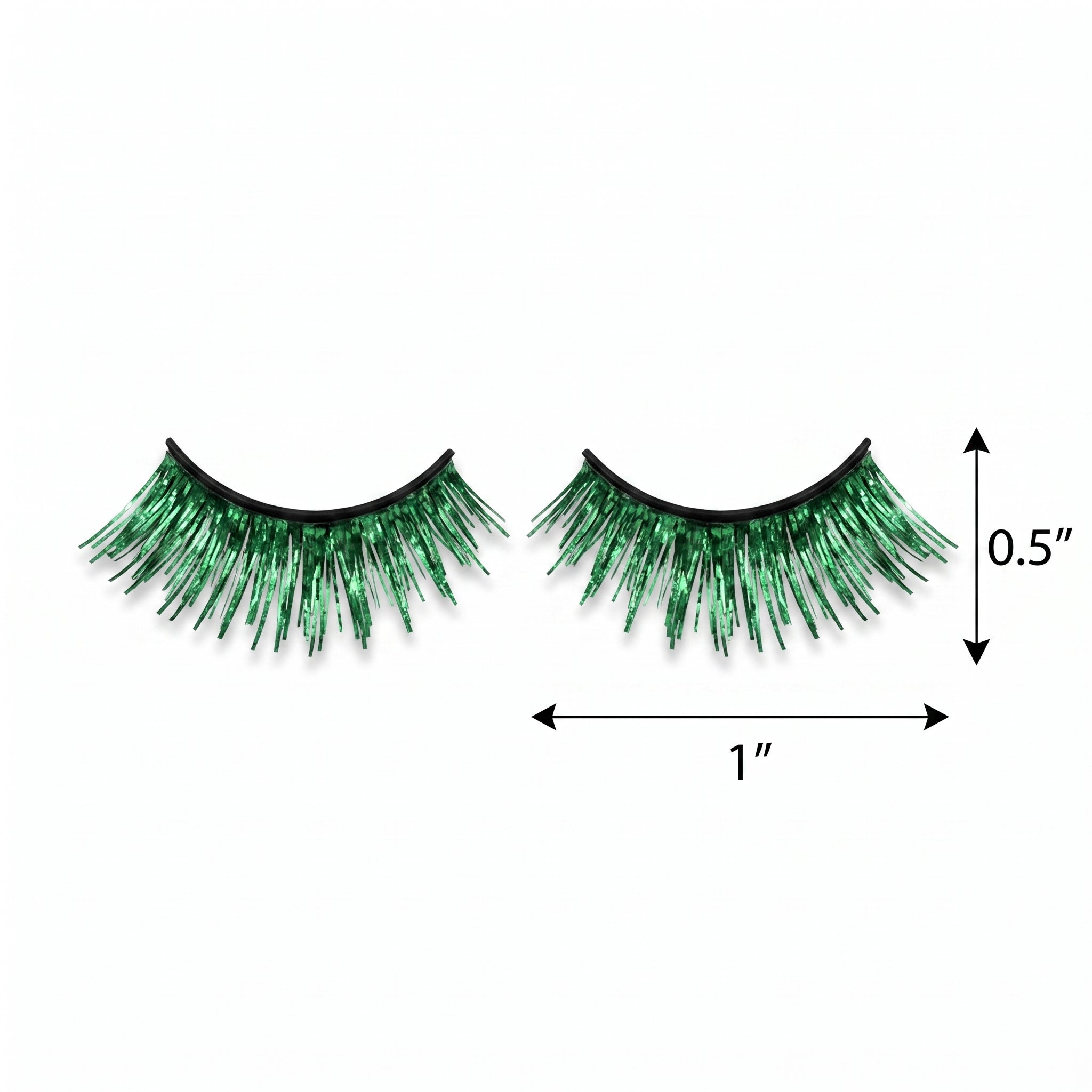 Festive Green Self-Adhesive Tinsel False Eyelashes