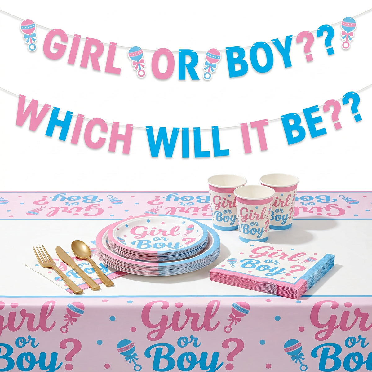 Gender Reveal Party Kit - For 16 Guests