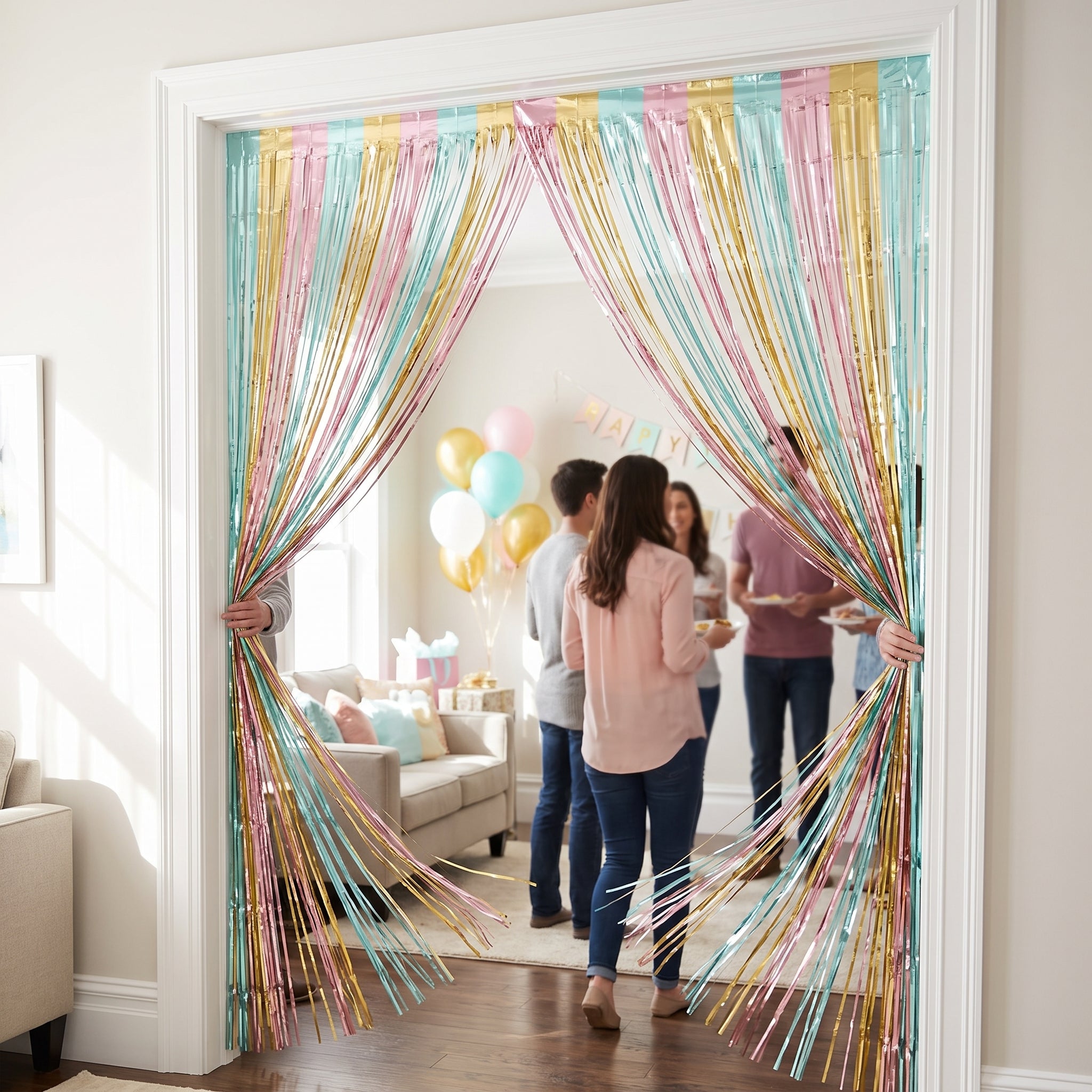Pastel Metallic Door Curtain Decoration