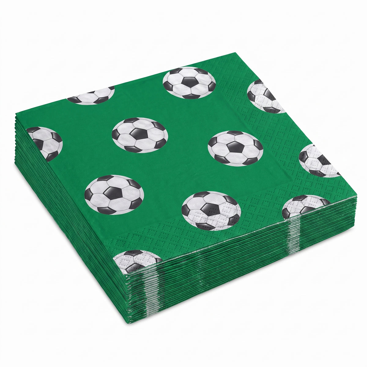 Soccer Theme Beverage Napkins - 40 Pack - 6.5 In. X 6.5 In.