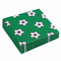 Soccer Theme Beverage Napkins - 40 Pack - 6.5 In. X 6.5 In.