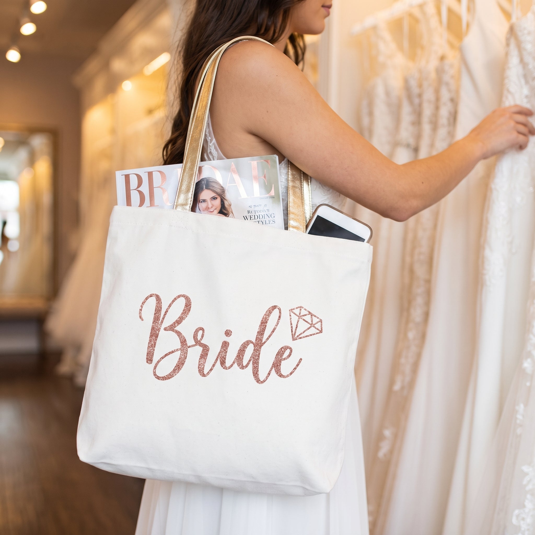 "Mrs." and "Bride" Reversible Tote Bag - Perfect for Weddings & Bachelorette Parties