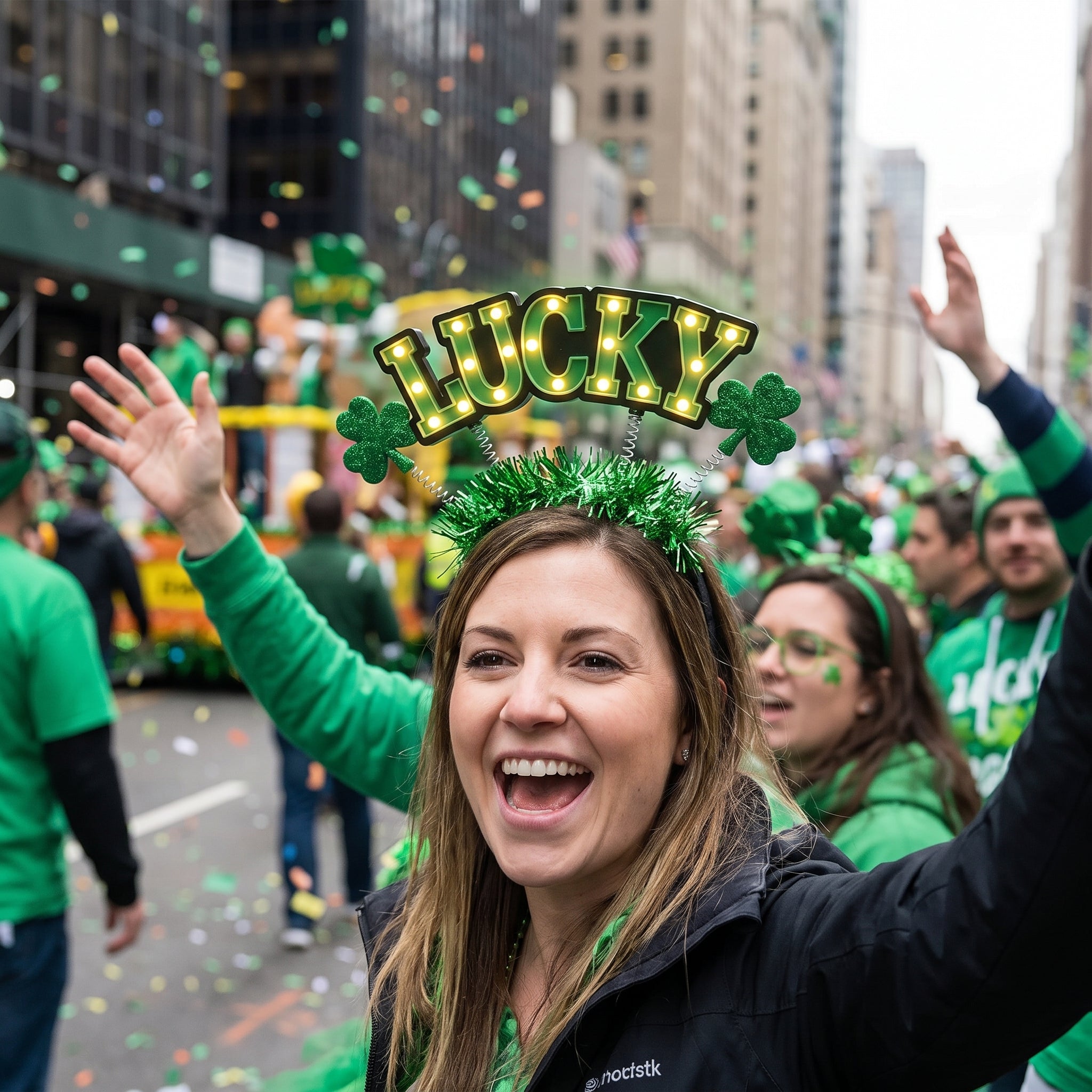 Lucky Light-Up Shamrock Headband for St. Patrick's Day