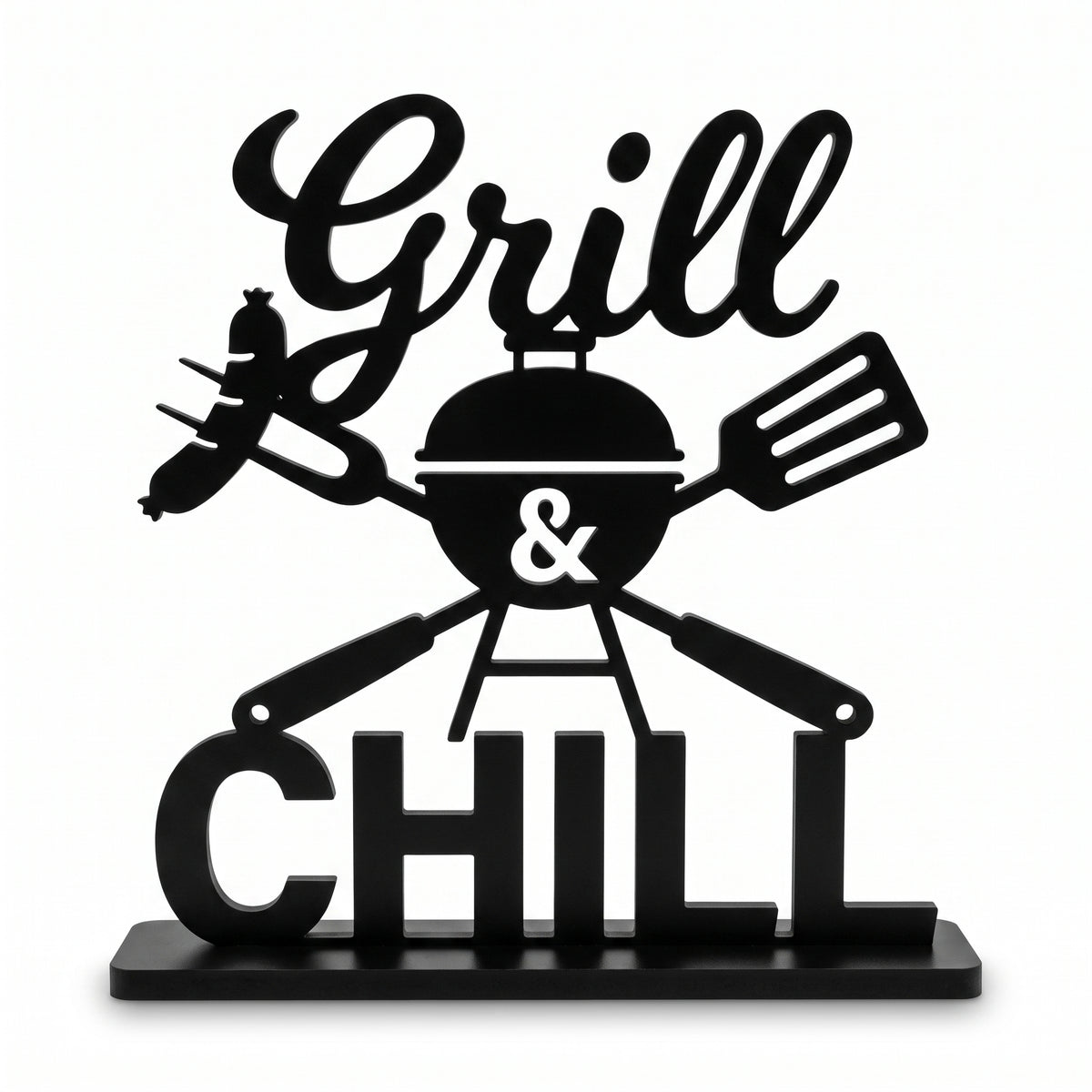 Grill & Chill MDF Tabletop BBQ Sign
