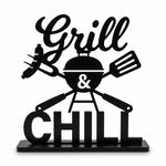 Grill & Chill MDF Tabletop BBQ Sign