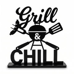 Grill & Chill MDF Tabletop BBQ Sign