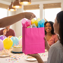 Bright Pink Kraft Gift Bag