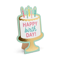 "Happy Cake Day" Cardboard Easel Birthday Sign