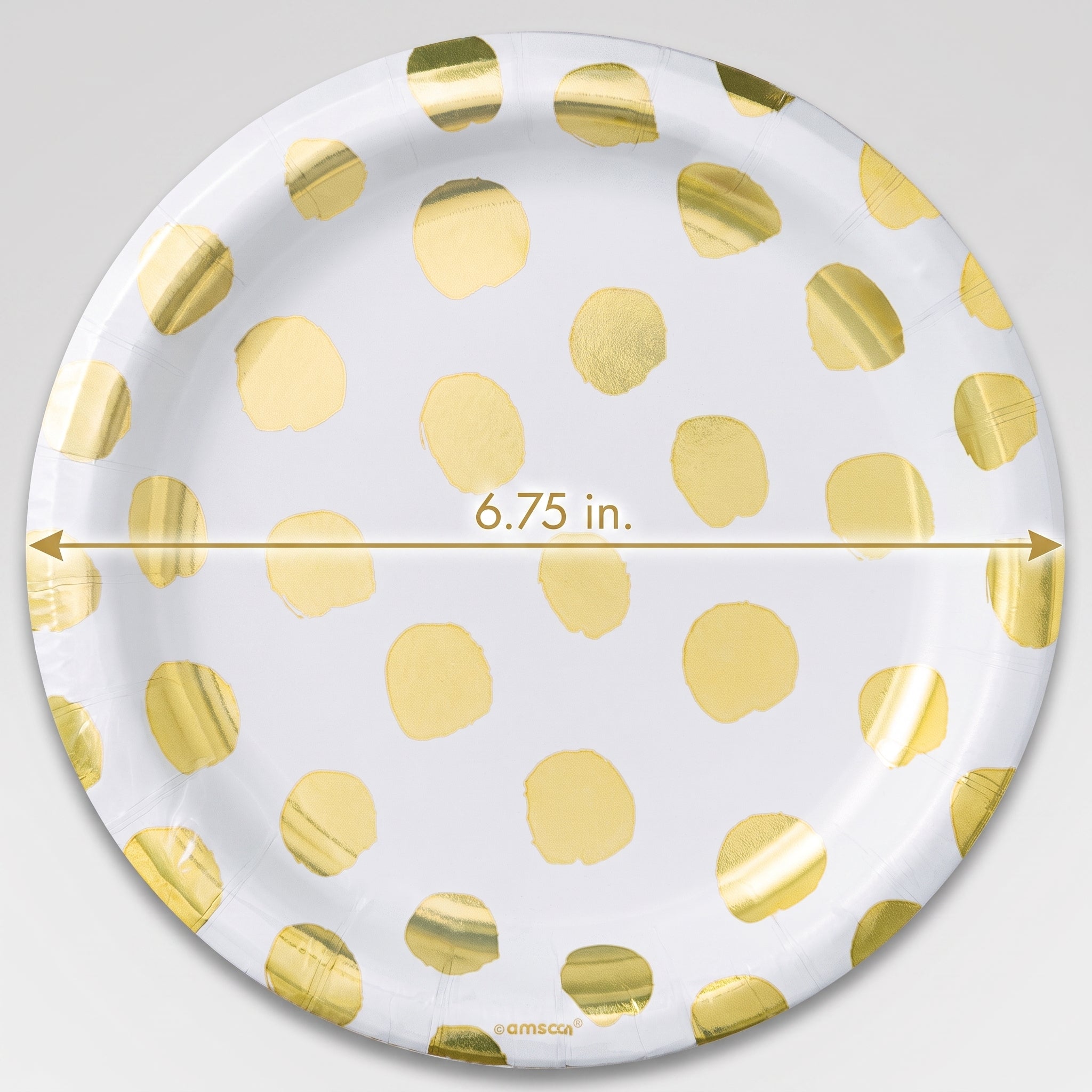 Metallic Gold Motif Paper Plates - 6.75" Round