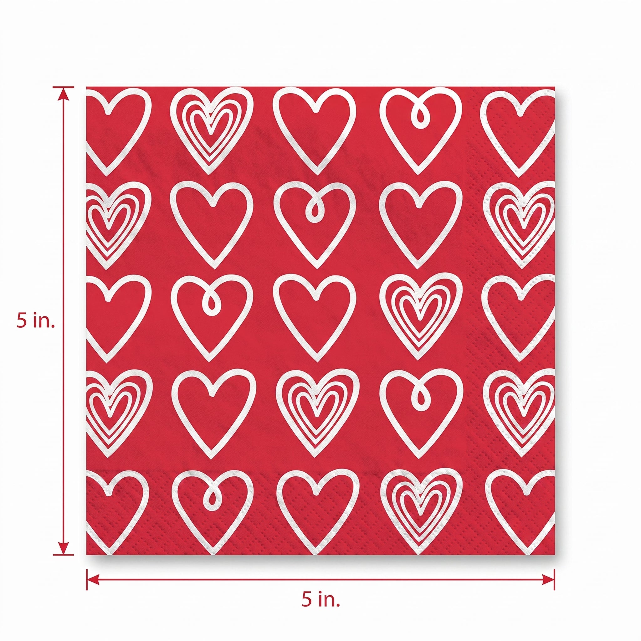 Happy Valentine's Day Beverage Napkins - 2-Ply - 5 In. X 5 In.