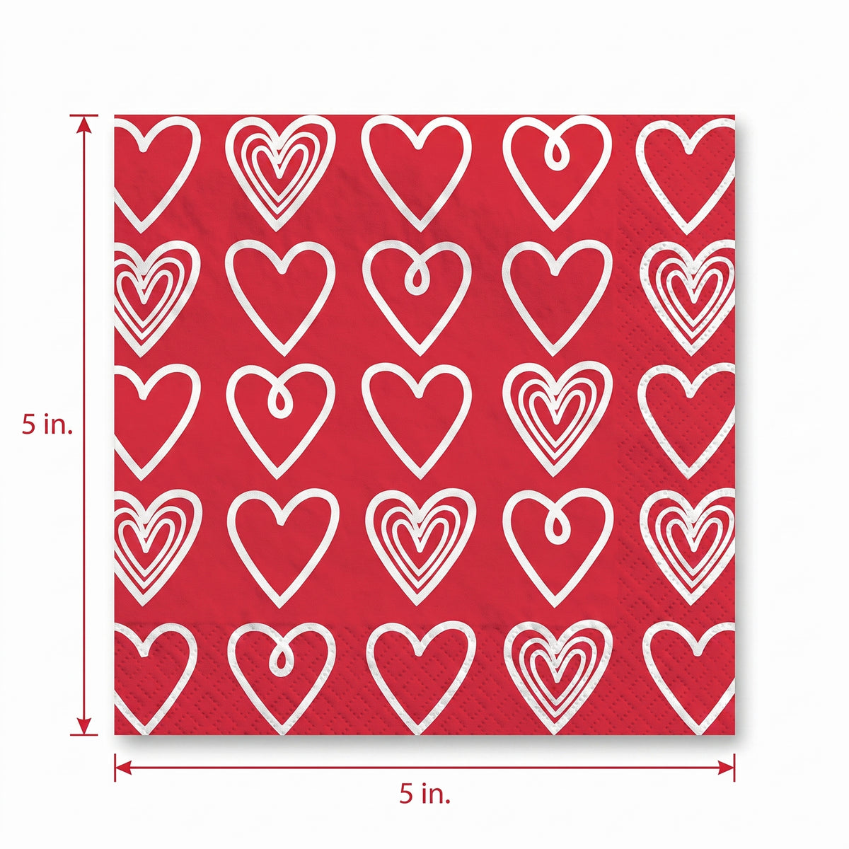 Happy Valentine's Day Beverage Napkins - 2-Ply - 5 In. X 5 In.