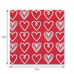 Happy Valentine's Day Beverage Napkins - 2-Ply - 5 In. X 5 In.