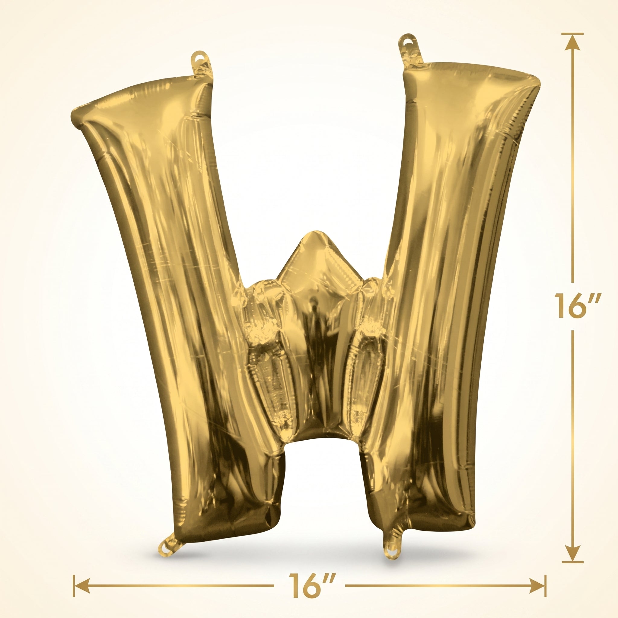 Gold Foil Letter "W" Air-Filled Balloon