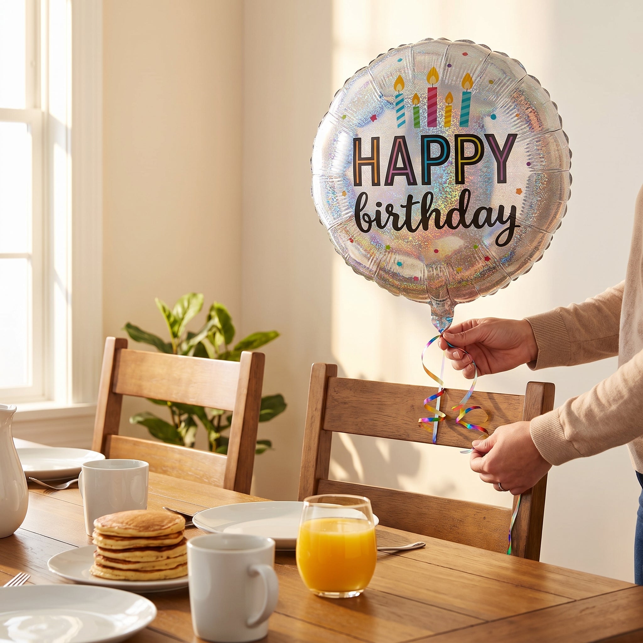 18-Inch Holographic "Happy Birthday" Foil Balloon