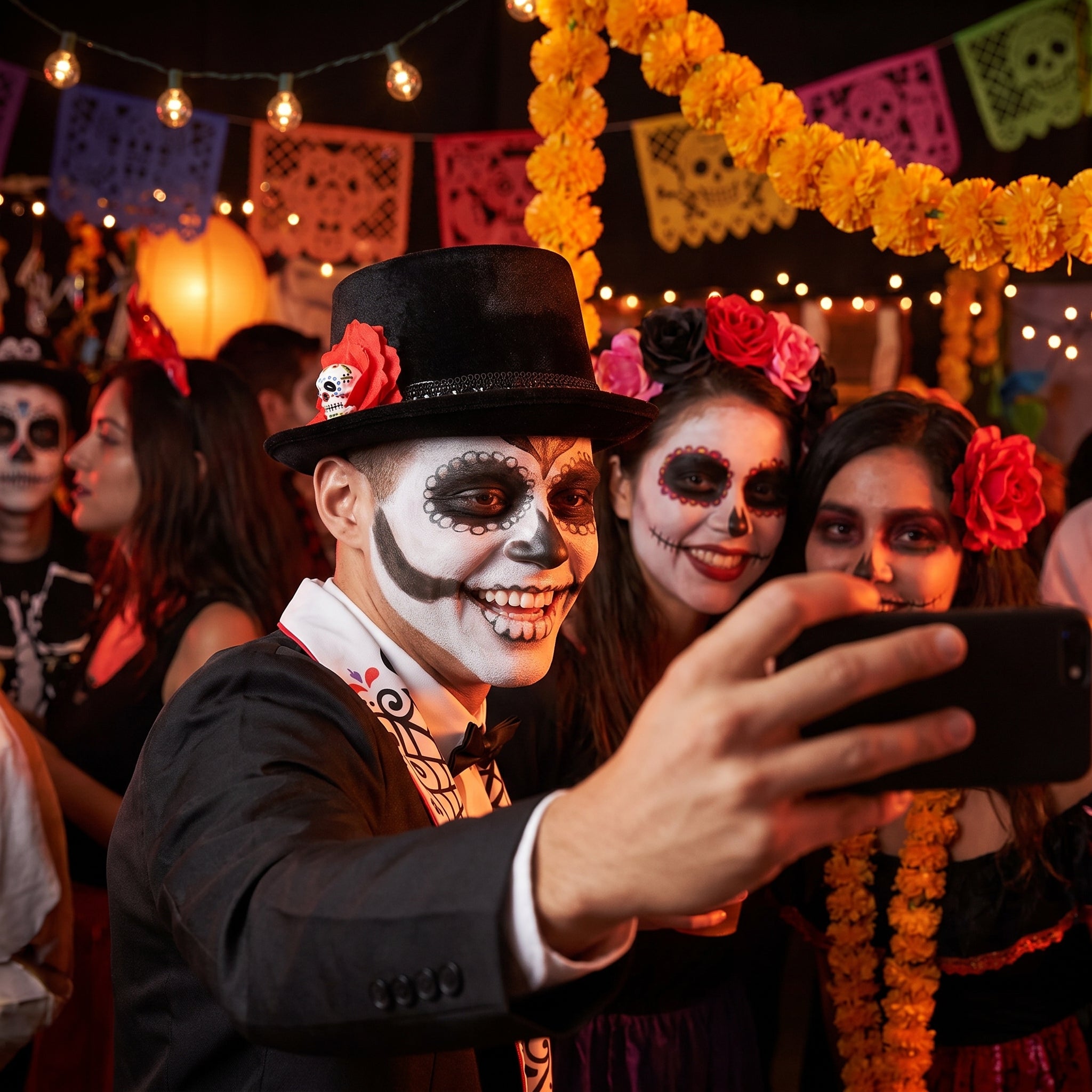 Men's Day of the Dead Top Hat