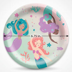 Magical Mermaid Party Plates - 6.75" (8 Count)