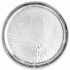 Premium 15.5" Hammered Silver Stainless Steel Tray