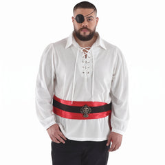 Men's Ivory Pirate Costume Shirt - L/XL