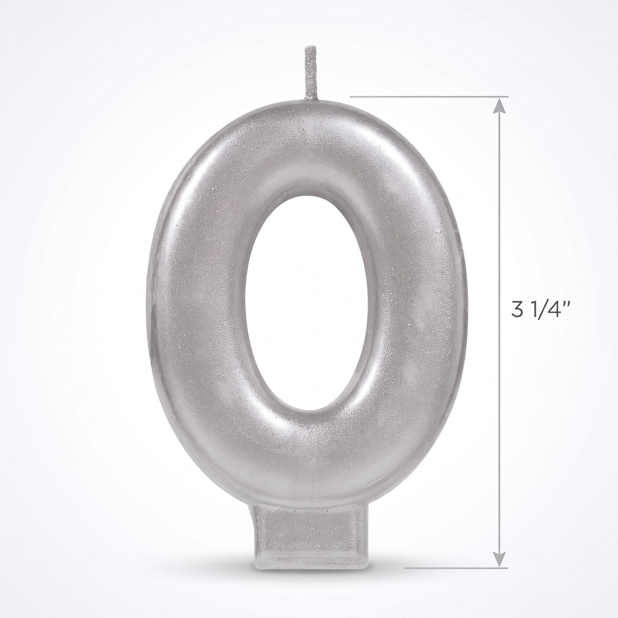 Silver Number 2 Molded Birthday Candle