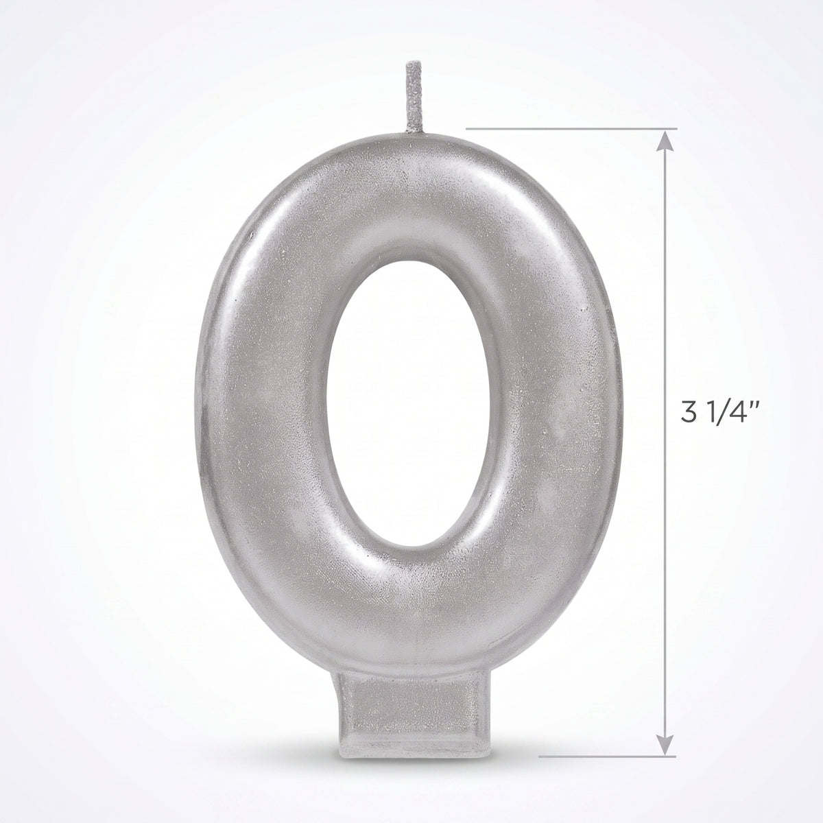 Silver Number 2 Molded Birthday Candle