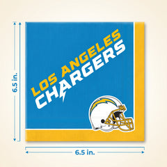 Los Angeles Chargers Lunch Napkins - 6.5 In. x 6.5 In.
