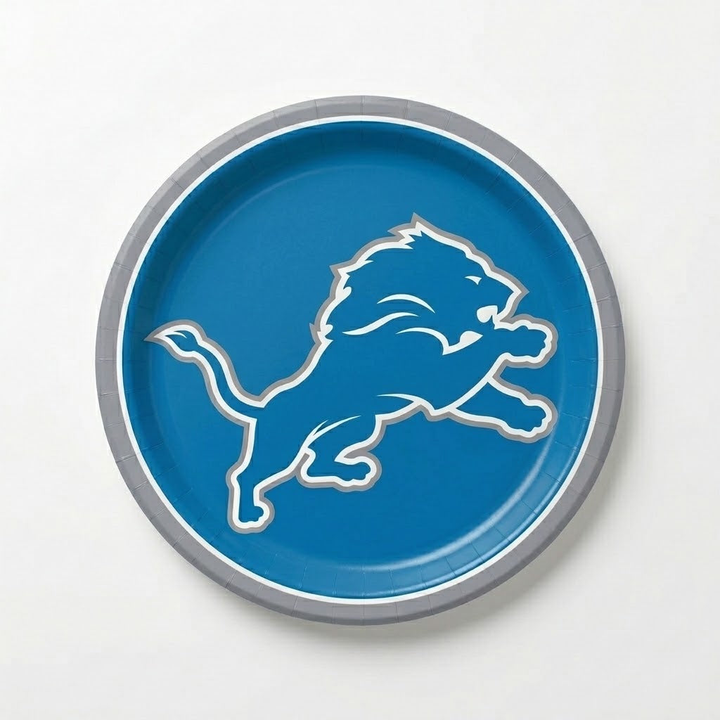 Detroit Lions 7" Round Paper Plates - NFL Party Supplies