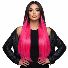 Neon Pink Under Color Hair Extensions