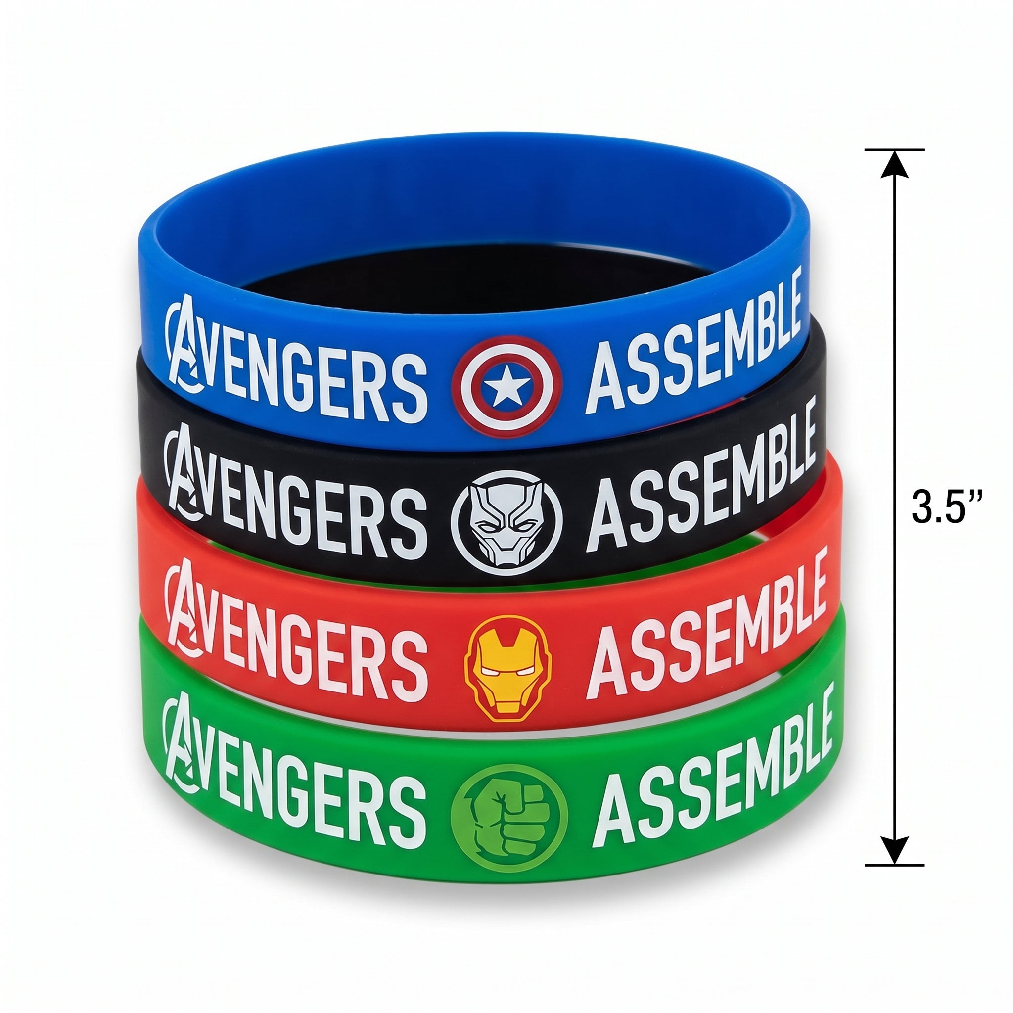 Marvel Avengers "Assemble" Rubber Bracelet Set - 4 Pack
