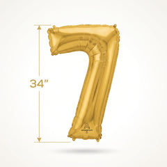 Metallic Gold Number 7 Foil Balloon