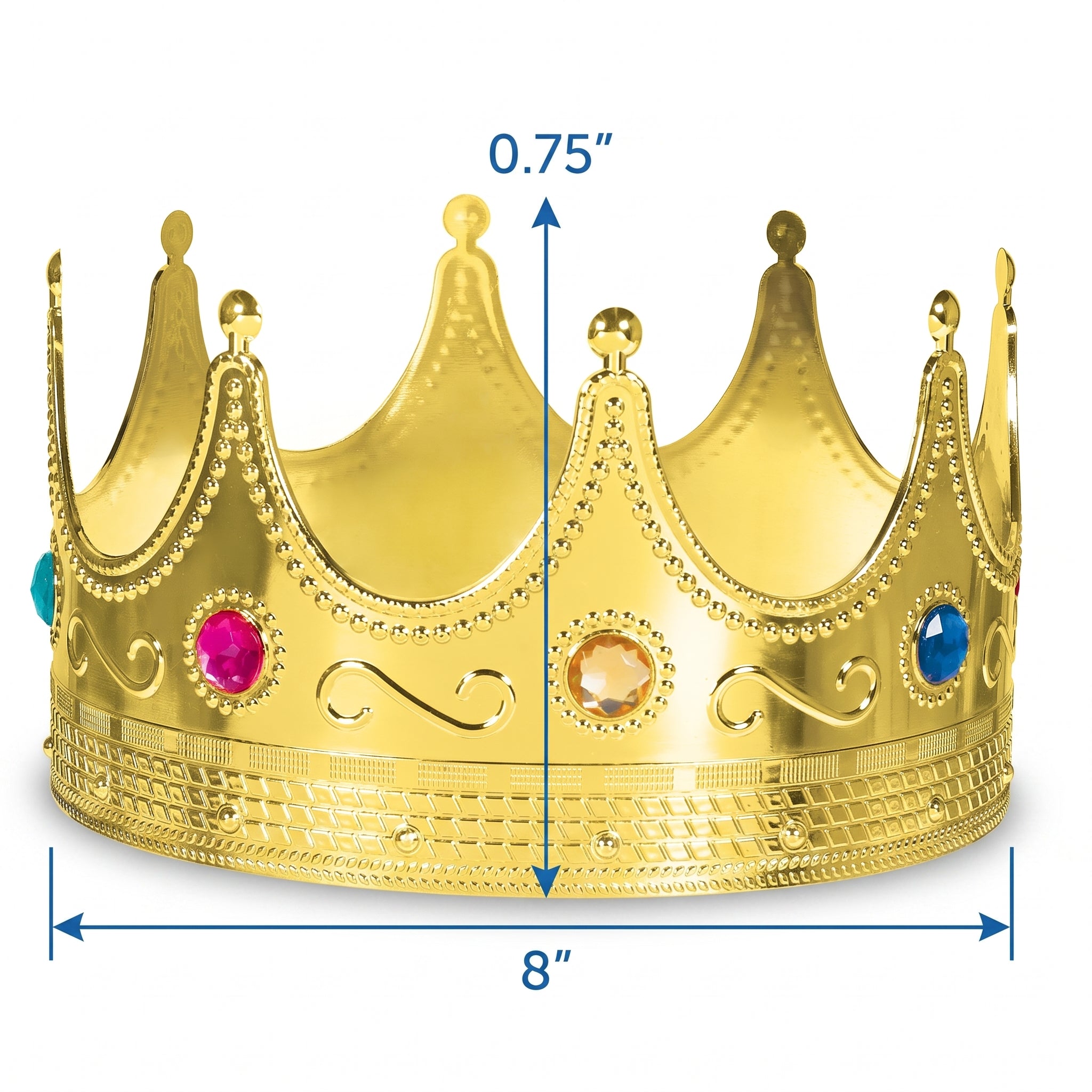 Bejeweled Royal Gold Crown Tiara - Costume Accessory