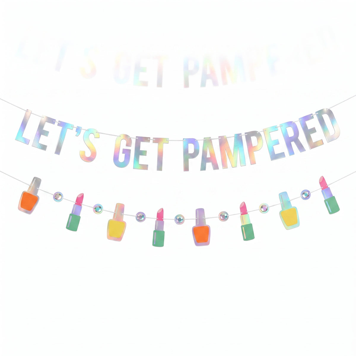 Spa Party "Let's Get Pampered" Letter Banner Set
