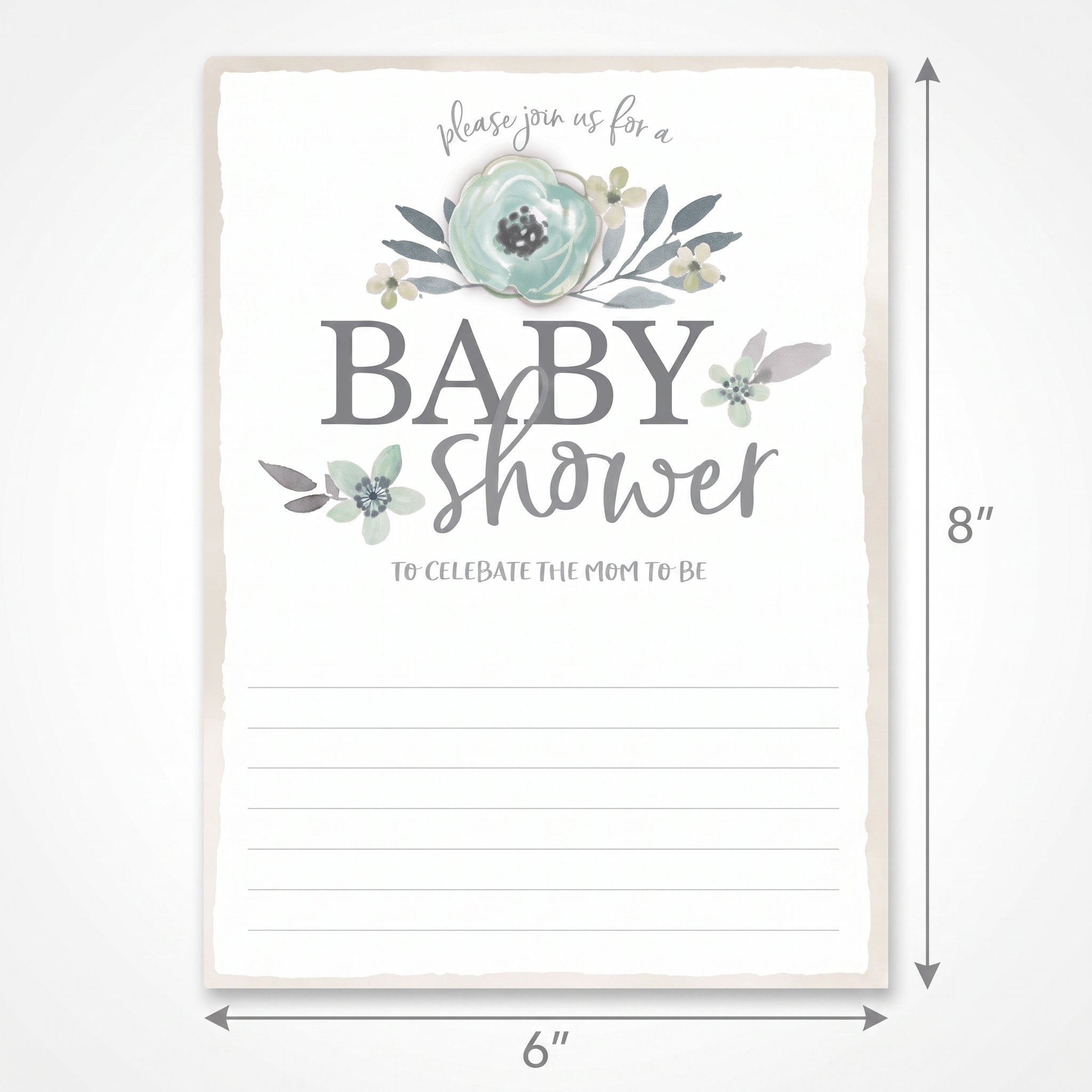 Elegant Floral Baby Shower Invitation