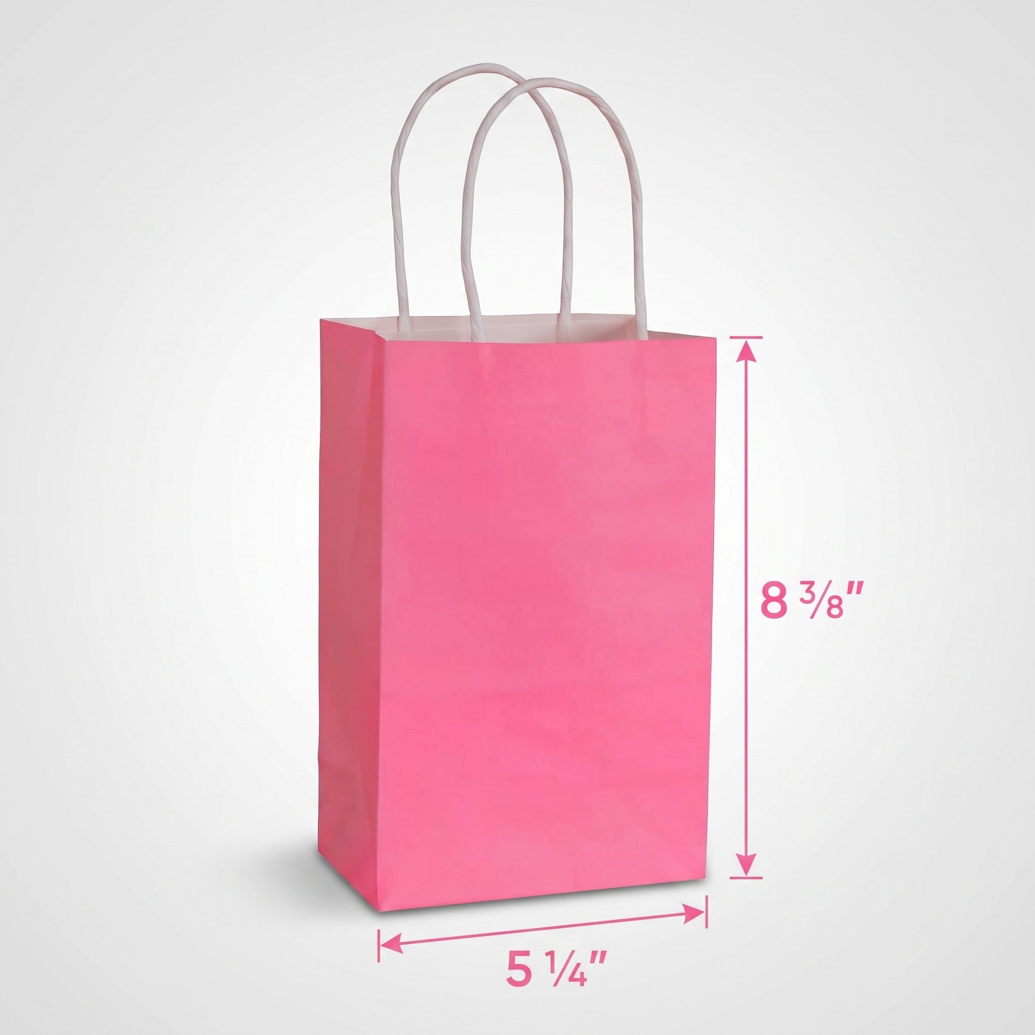 Bright Pink Small Kraft Gift Bag