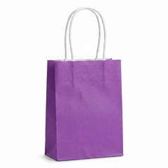Purple Kraft Paper Gift Bag with Handles - 5"