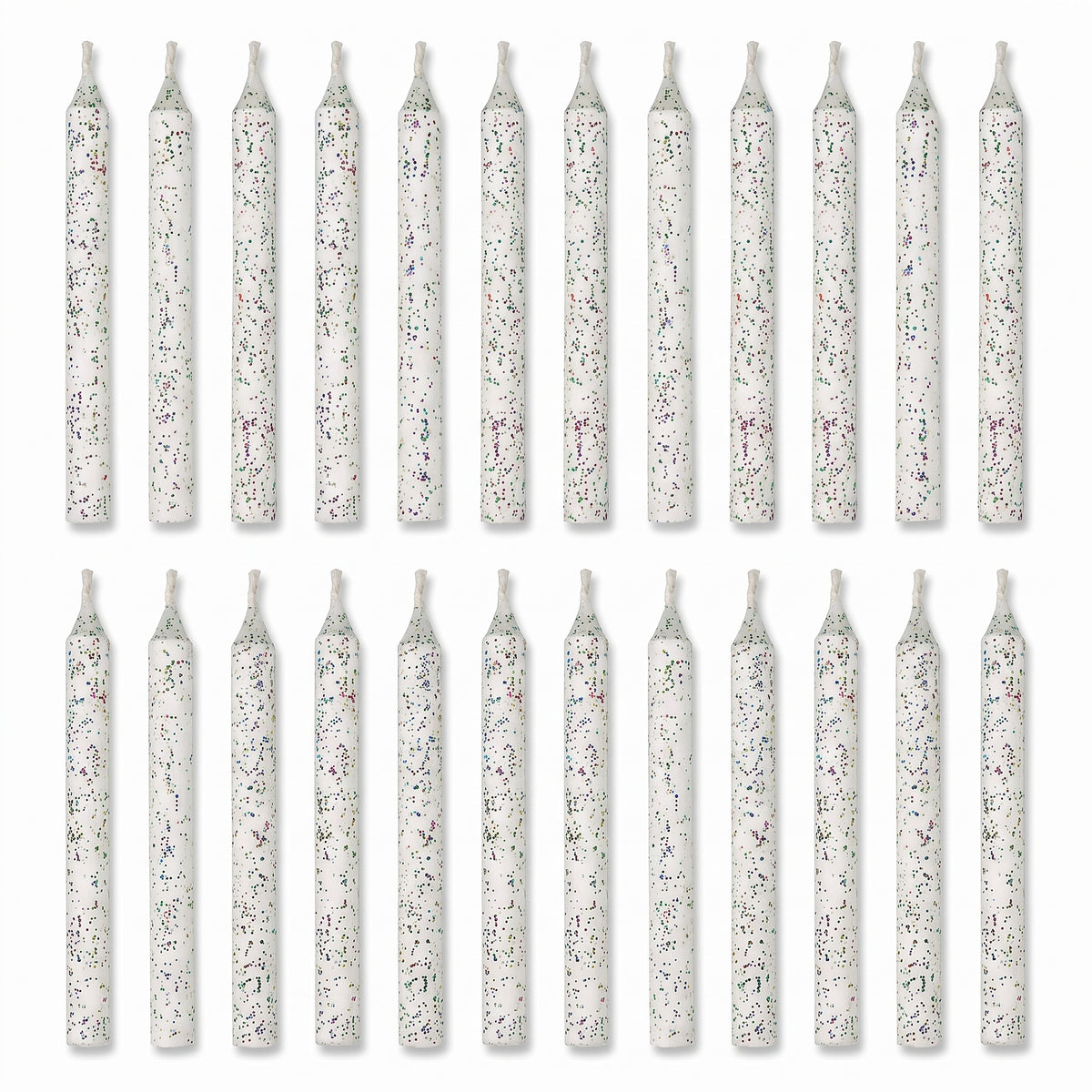 Large White Glitter Spiral Birthday Candle