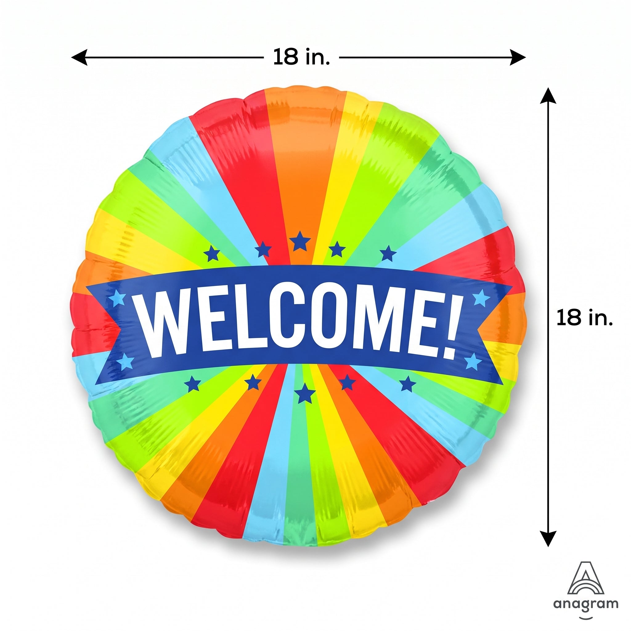 Vibrant Welcome Metallic Mylar Balloon - 18 Inch