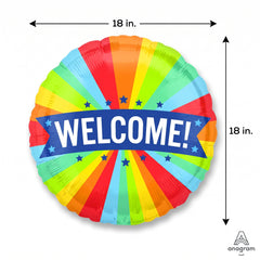 Vibrant Welcome Metallic Mylar Balloon - 18 Inch