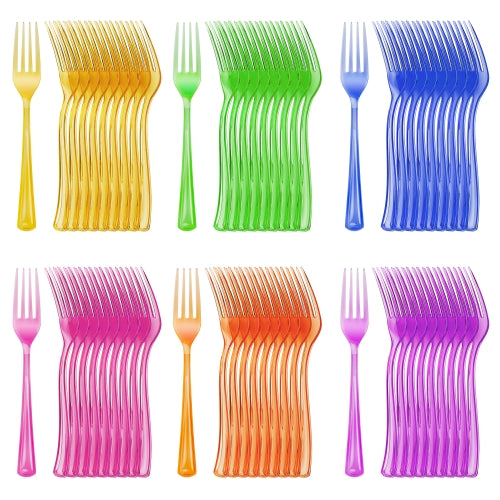 Unleashed - Heavy Duty Neon Plastic Forks - 60 Ct.