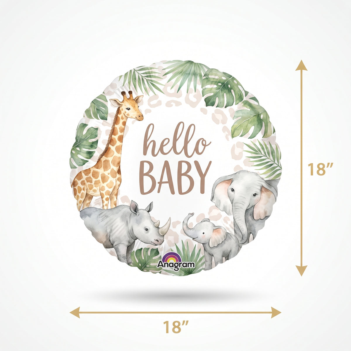 Soft Jungle Baby Shower Foil Balloon