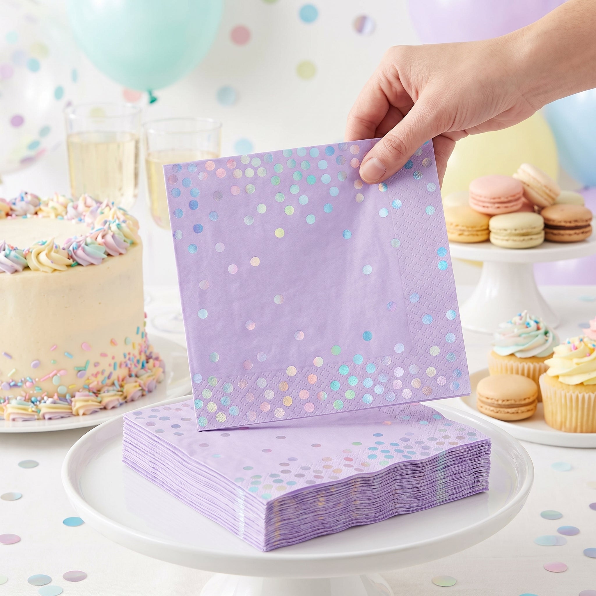 Opalescent Star Luncheon Napkins - 6.5 In. x 6.5 In.