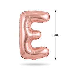 Rose Gold Script Letter 'E' Air-Filled Foil Balloon - 8-Inch