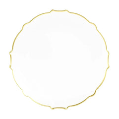 10 In. Clear/Gold Petal Plates | 20 Count