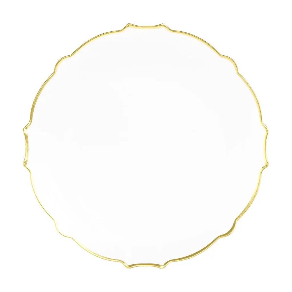 9 In. Clear/Gold Petal Plates | 20 Count