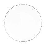9 In. Clear/Silver Petal Plates | 20 Count