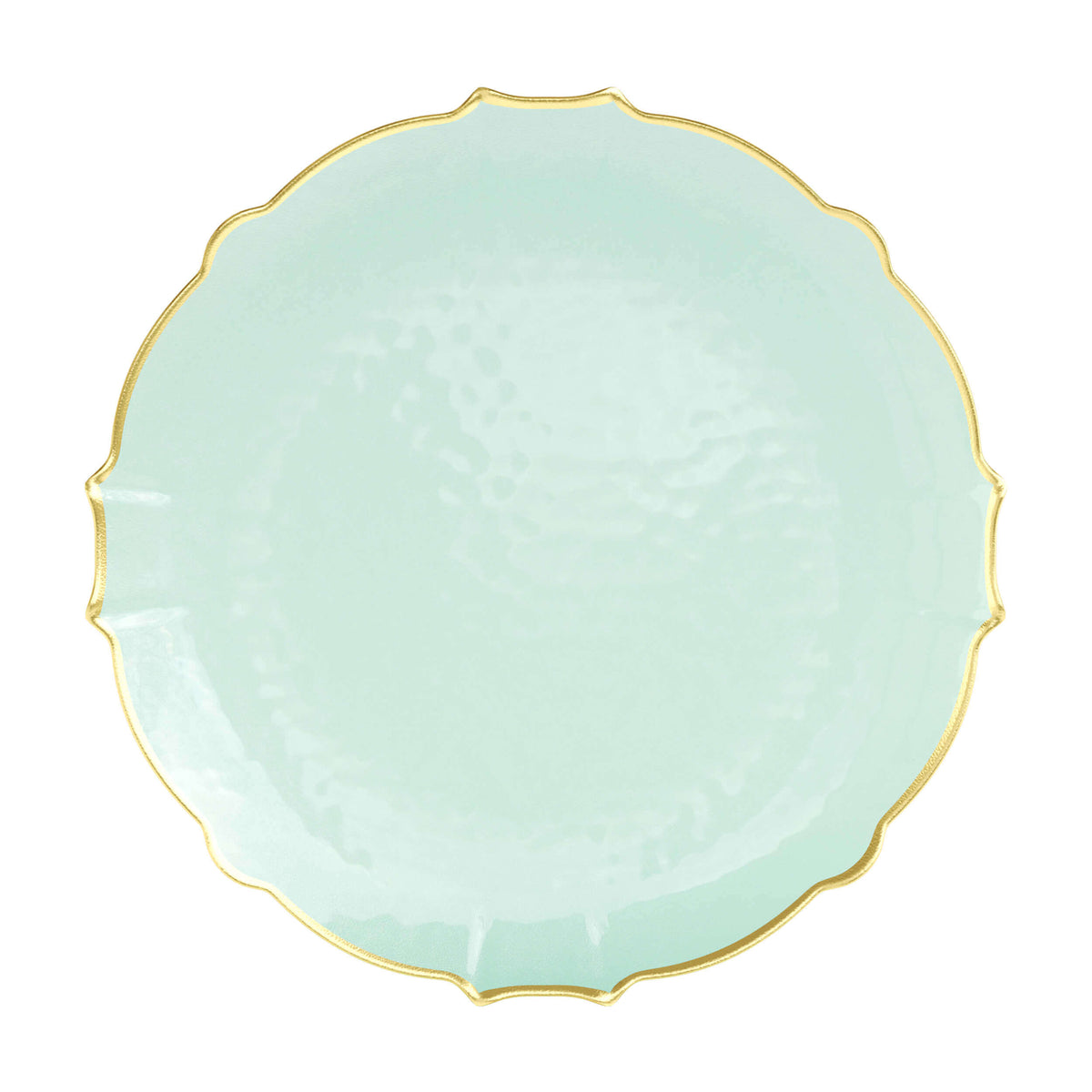 9 In. Mint/Gold Petal Plates | 120 Count