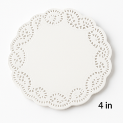 Round Paper Placemat Doilies, White, 4-in, 48-pk, for Birthday/Wedding/Graduation