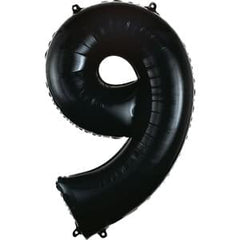 34-Inch Black Number 9 Helium Foil Balloon