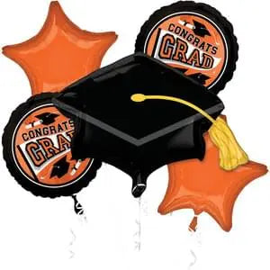 Congrats Grad Festive Orange 31" x 22" Balloon Bouquet