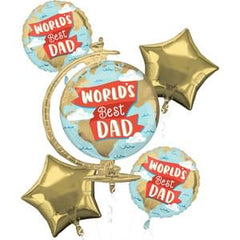 Best Dad Foil Balloon Bouquet - Premium Metallic