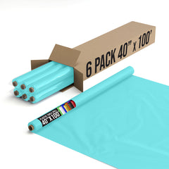 40 In. x 100 Ft. Aqua Blue Table Roll | Case of 6